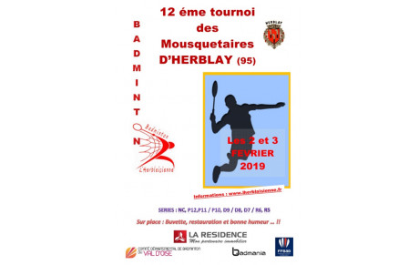2 et 3 février 2019 - 12 ème tournoi des Mousquetaires
