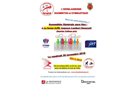 ASSEMBLEE GENERALE du 30 novembre 2018