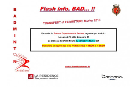 Transfert bAD du samedi 16 Fevrier 2019